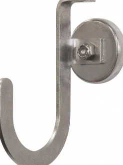 Storage Hook: Magnetic Mount, 2" Projection, 15 lb Load Capacity, Stainless Steel