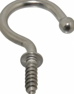 Storage Hook: Screw Mount, 1-19/32" Projection, 26 lb Load Capacity, Stainless Steel