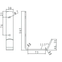 Storage Hooks: Mount Type: Screw; Material: Metal; Maximum Load Capacity: 50.00; Projection (Decimal Inch): 3.0000