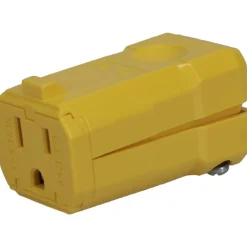 Straight Blade Connector: Industrial, 5-15R, 125VAC, Yellow