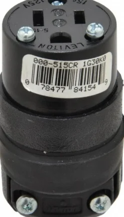 Straight Blade Connector: Residential, 5-15R, 125VAC, Black