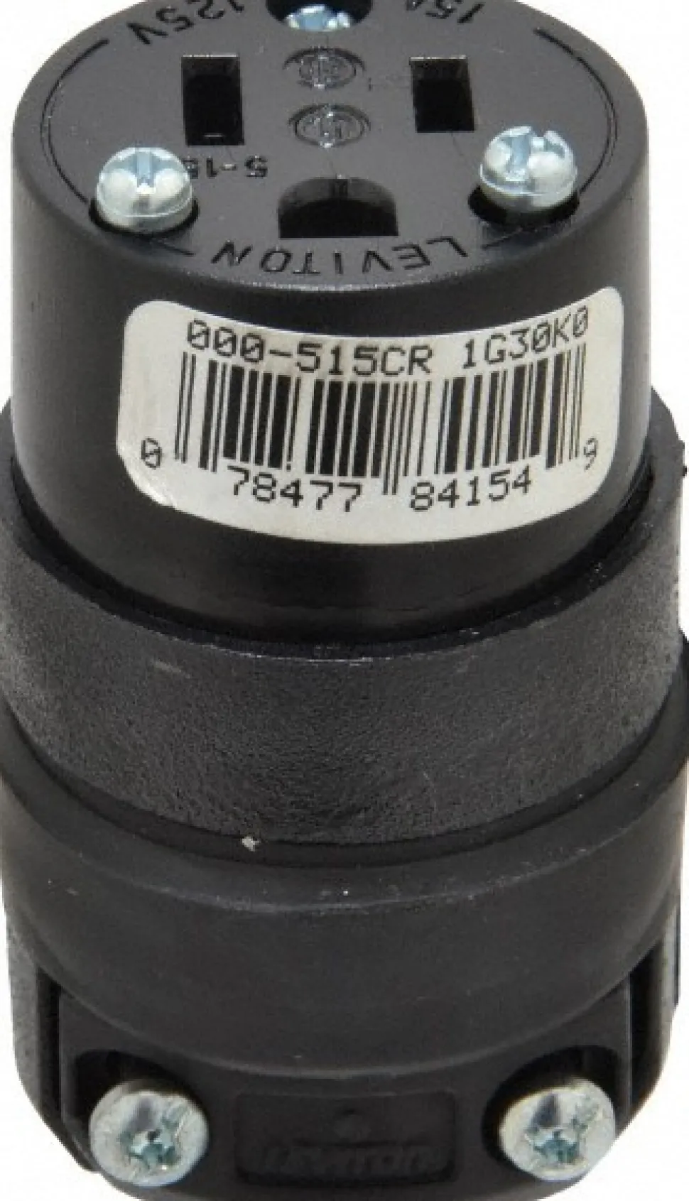 Straight Blade Connector: Residential, 5-15R, 125VAC, Black