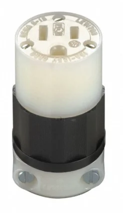 Straight Blade Connector: Industrial, 5-15R, 125VAC, Black & White