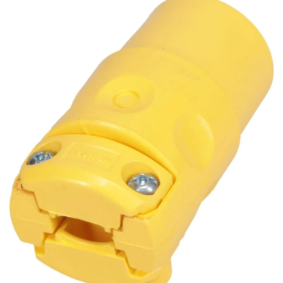 Straight Blade Connector: Commercial, 5-20R, 125VAC, Yellow