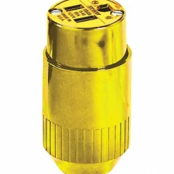 Straight Blade Connector: Industrial, 5-15R, 125VAC, Yellow