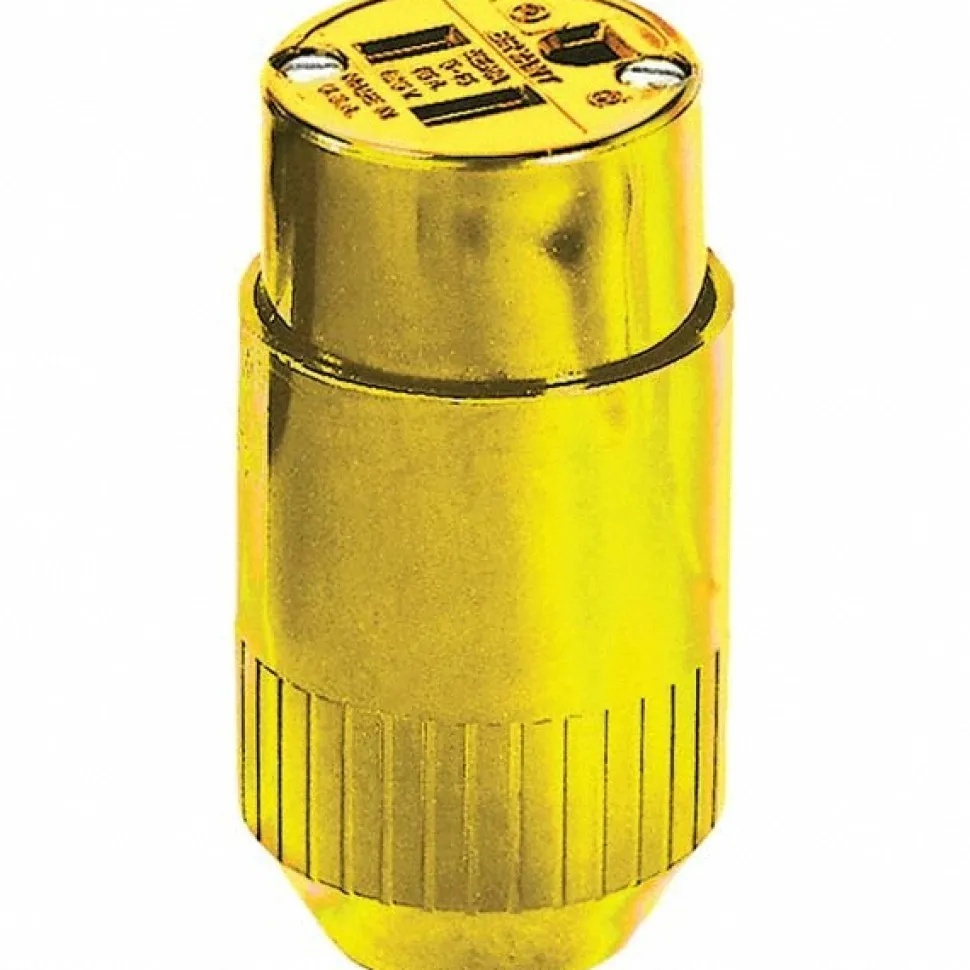Straight Blade Connector: Industrial, 5-15R, 125VAC, Yellow