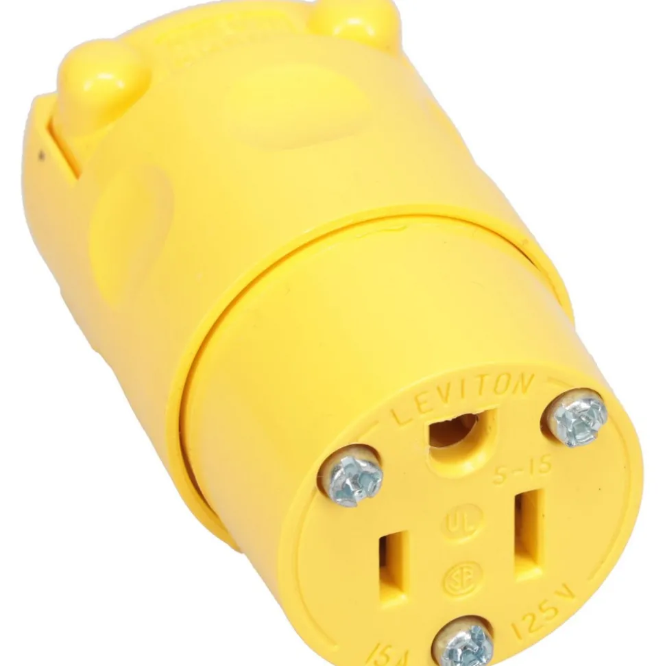 Straight Blade Connector: Residential, 5-15R, 125VAC, Yellow