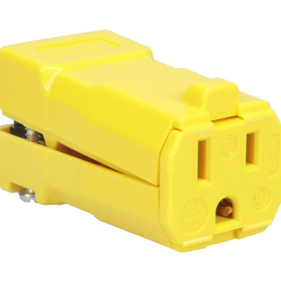 Straight Blade Connector: 5-15R, 125VAC, Yellow