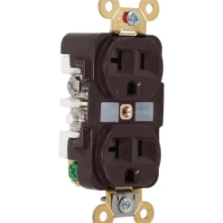 Straight Blade Duplex Receptacle: NEMA 5-20R, 20 Amps, Self-Grounding