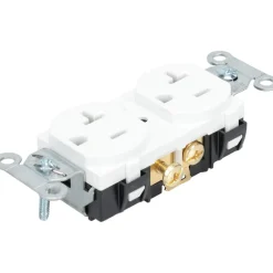 Straight Blade Duplex Receptacle: NEMA 5-20R, 20 Amps, Self-Grounding