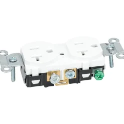 Straight Blade Duplex Receptacle: NEMA 5-20R, 20 Amps, Self-Grounding
