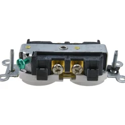 Straight Blade Duplex Receptacle: NEMA 5-20R, 20 Amps, Self-Grounding