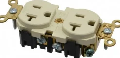 Straight Blade Duplex Receptacle: NEMA 5-20R, 20 Amps, Self-Grounding