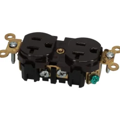 Straight Blade Duplex Receptacle: NEMA 5-20R, 20 Amps, Self-Grounding