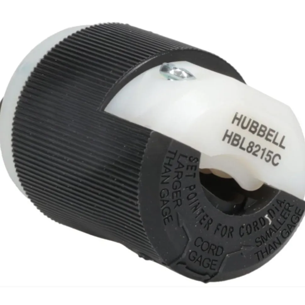 Straight Blade Plug: Hospital, 5-15P, 125VAC, Black & White