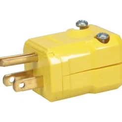 Straight Blade Plug: Industrial, 5-15P, 125VAC, Yellow