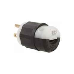Straight Blade Plug: Industrial, 5-15P, 125VAC, Black & White