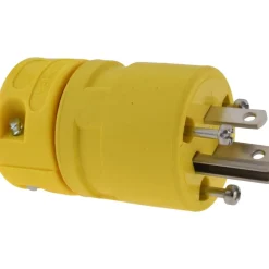 Straight Blade Plug: Industrial, 5-15, 125VAC, Yellow