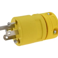 Straight Blade Plug: Industrial, 5-15, 125VAC, Yellow