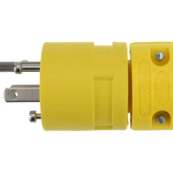 Straight Blade Plug: Industrial, 5-15, 125VAC, Yellow