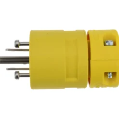 Straight Blade Plug: Industrial, 5-15, 125VAC, Yellow