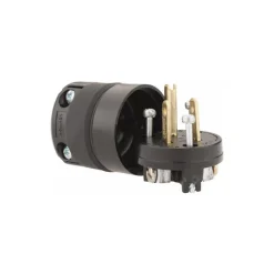 Straight Blade Plug: Residential, 5-15P, 125VAC, Black