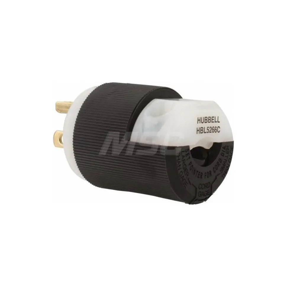 Straight Blade Plug: 5-15P, 125VAC, Black & White