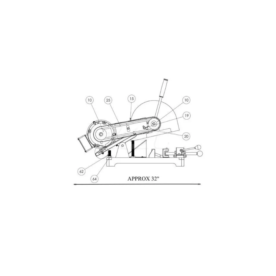 Straight Chop & Cut-Off Saw: 10" Blade Dia, 5/8" Arbor Hole, 3 hp, 3,450 RPM