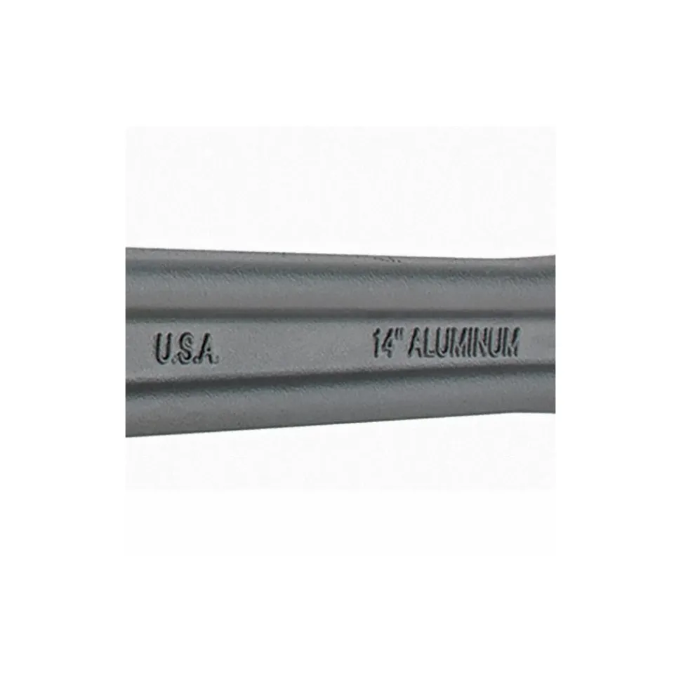 Straight Pipe Wrench: 2" Max, 14" OAL, Aluminum