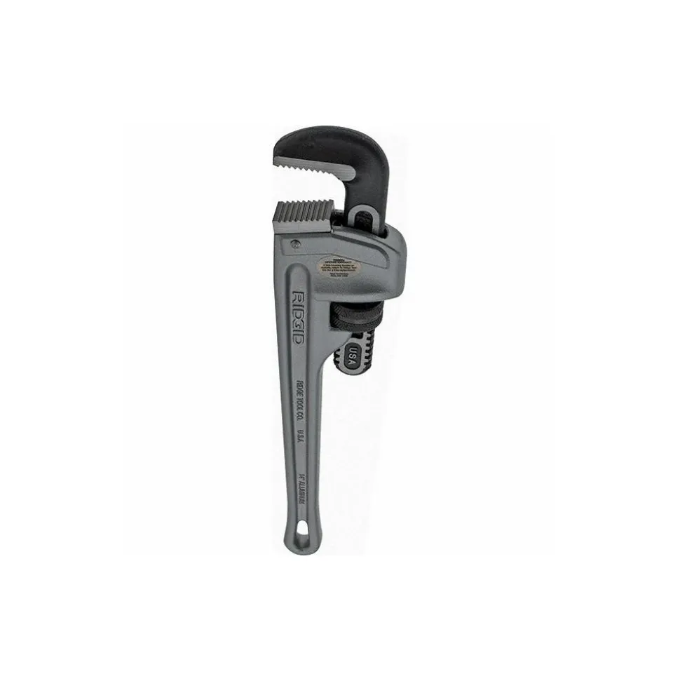 Straight Pipe Wrench: 2" Max, 14" OAL, Aluminum