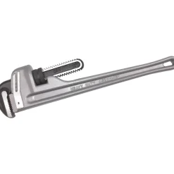 Straight Pipe Wrench: 2-1/2" Max, 18" OAL, Aluminum