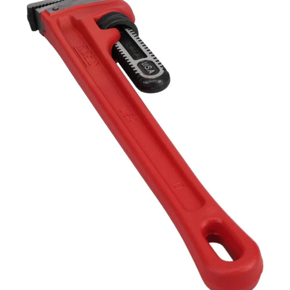 Straight Pipe Wrench: 2-1/2" Max, 18" OAL, Cast Iron