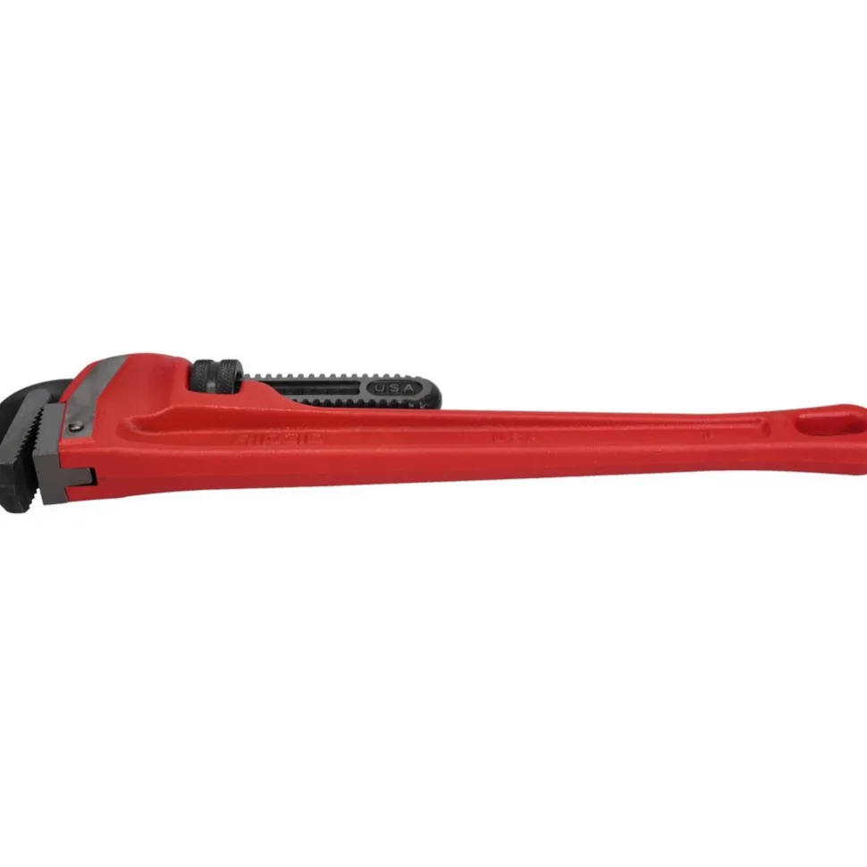 Straight Pipe Wrench: 2-1/2" Max, 18" OAL, Cast Iron
