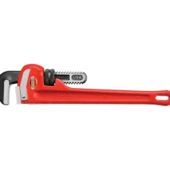 Straight Pipe Wrench: 2" Max, 14" OAL, Cast Iron