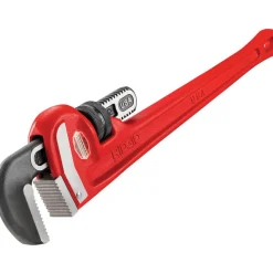 Straight Pipe Wrench: 3" Max, 24" OAL, Cast Iron