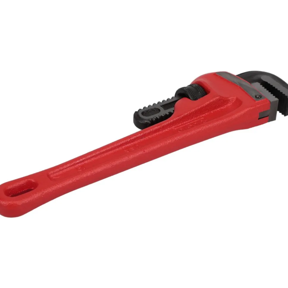 Straight Pipe Wrench: 1-1/2" Max, 10" OAL, Cast Iron