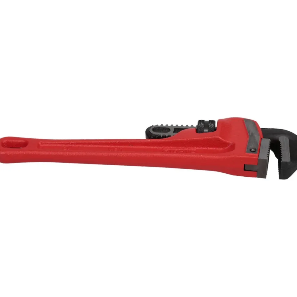 Straight Pipe Wrench: 1-1/2" Max, 10" OAL, Cast Iron