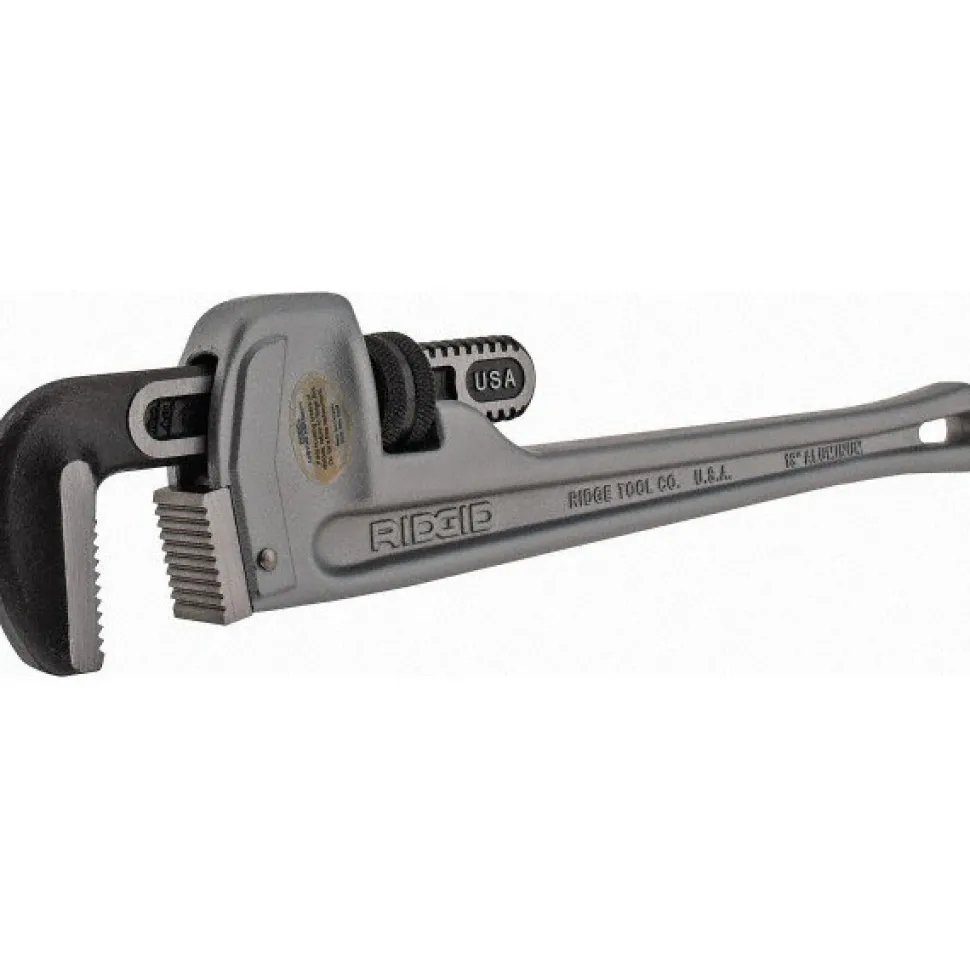 Straight Pipe Wrench: 3/8 to 2-1/2", 18" OAL, Aluminum