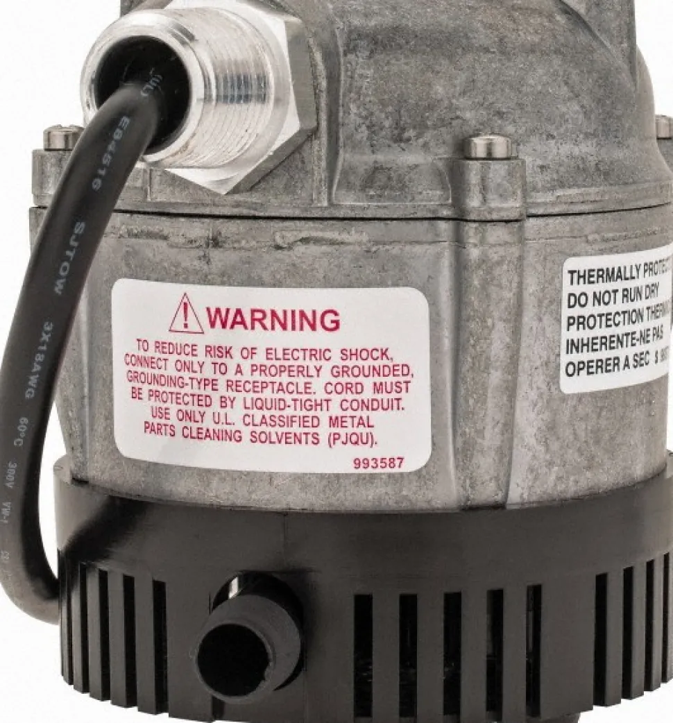Submersible Pump: 1.1 Amp Rating, 115V, Electric Button