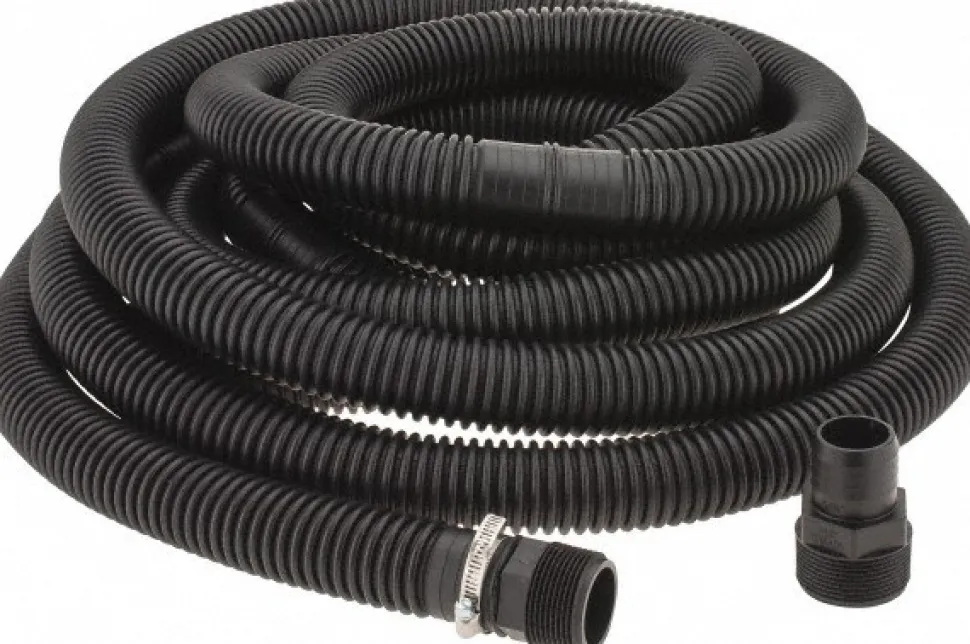 Sump Pump Hose: Length (Feet): 24; Material: Corrugated Polyethylene; Accessories: 1 1/2" PVC Male Adaptor and 1 Galvanized Steel Clamp