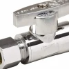 Sweat 1/2 Inlet, 125 Max psi, Chrome Finish, Brass Water Supply Stop Valve