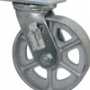 Swivel Top Plate Caster: Cast Iron, 6" Wheel Dia, 2" Wheel Width, 1,200 lb Capacity, 7-1/4" OAH