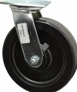Swivel Top Plate Caster: Phenolic, 8" Wheel Dia, 2" Wheel Width, 1,250 lb Capacity, 9-1/2" OAH