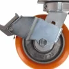 Swivel Top Plate Caster: Polyurethane, 6" Wheel Dia, 2" Wheel Width, 1,000 lb Capacity, 7-1/2" OAH