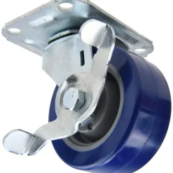 Swivel Top Plate Caster: Polyurethane, 3" Wheel Dia, 1-1/4" Wheel Width, 210 lb Capacity, 3-3/4" OAH