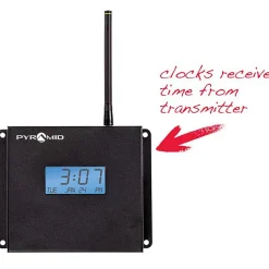 Synchronized Analog Wall Clock, Wireless, 17" Dia, 12-Hour