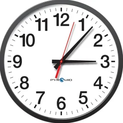 Synchronized Analog Wall Clock, Wireless, 13" Dia, 12-Hour