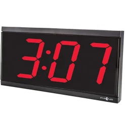 Synchronized LED Digital Clock, POE IP Network, 4" Red Numerals, 4 Digits, 48V DC