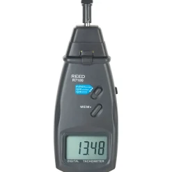 Tachometers; Type: Contact/Non-Contact; Minimum Measurement (RPM): 2.50; Maximum Measurement (RPM): 99999.00; Meter Length (mm): 210.00; Meter Length (Decimal Inch): 8.3000; Meter Width (mm): 74.00; Meter Width (Decimal Inch): 2.9000; Meter Thickness (mm): 39.00