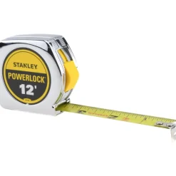 Tape Measure: 12' Long, 3/4" Width, Yellow Blade